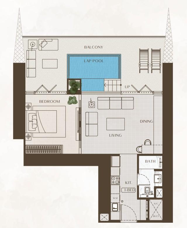1 Bedroom Royal Suite – Private Lap Pool | Sports Field View | Floor Plan Attached | One by Binghatti, Business Bay