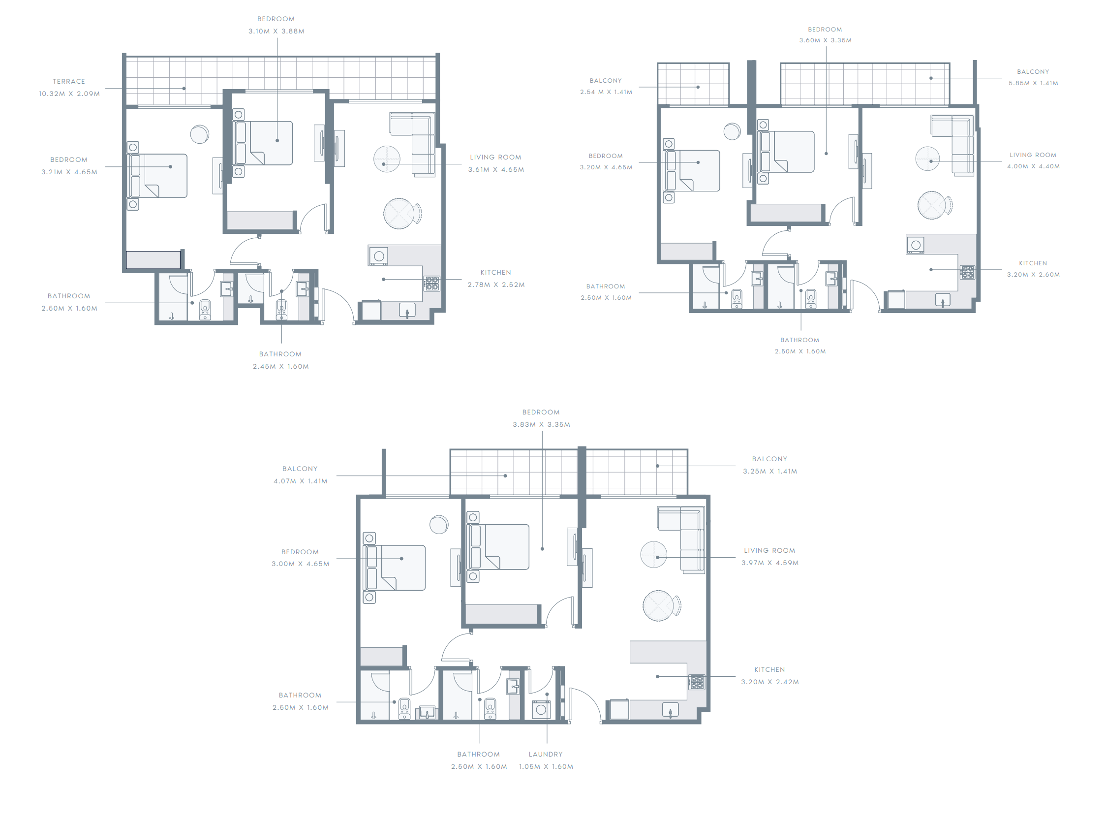 2 Bedroom Apartment | Floor Plan | Azizi Amber, Al Furjan