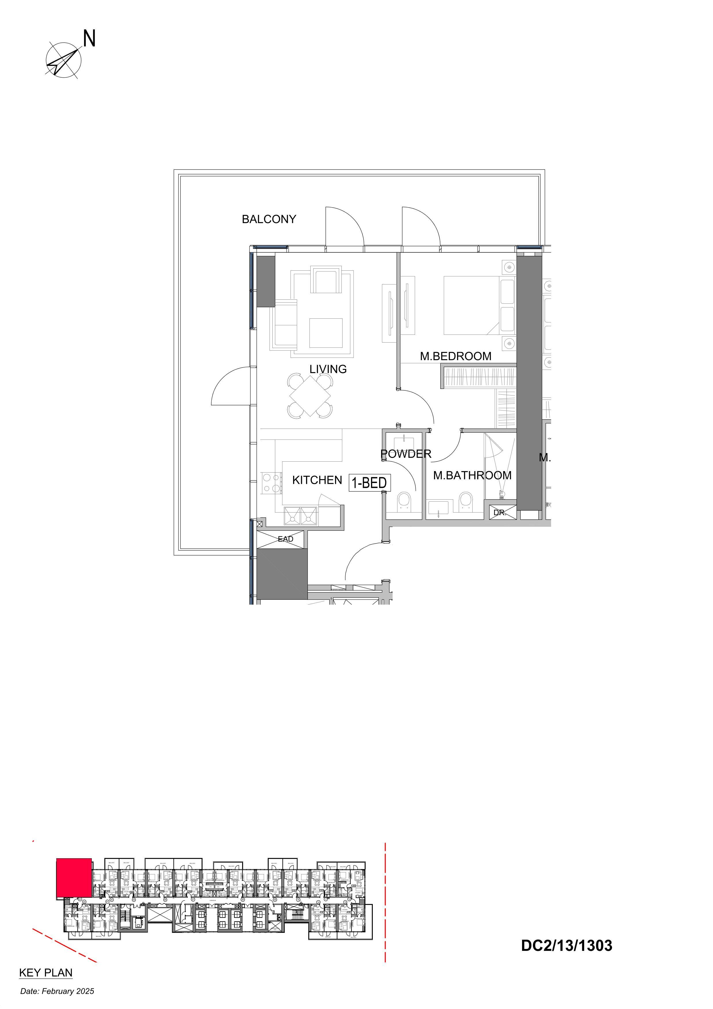 1 Bedroom | 764.13 sq. ft. | Skyline + Park View
