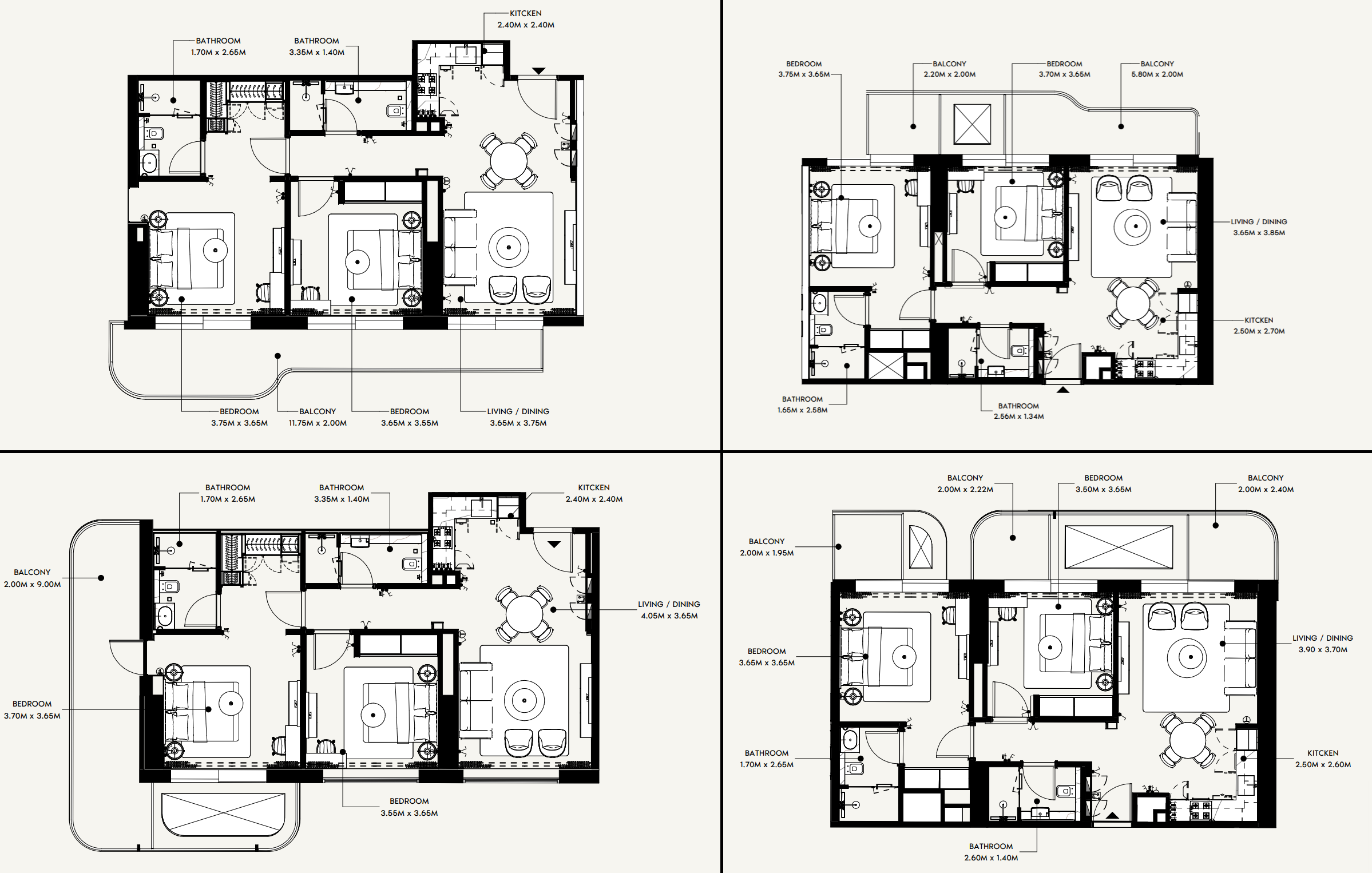 2 Bedroom Apartment Floor Plan | Azizi Wasel | Functional Layouts with Multiple Balconies