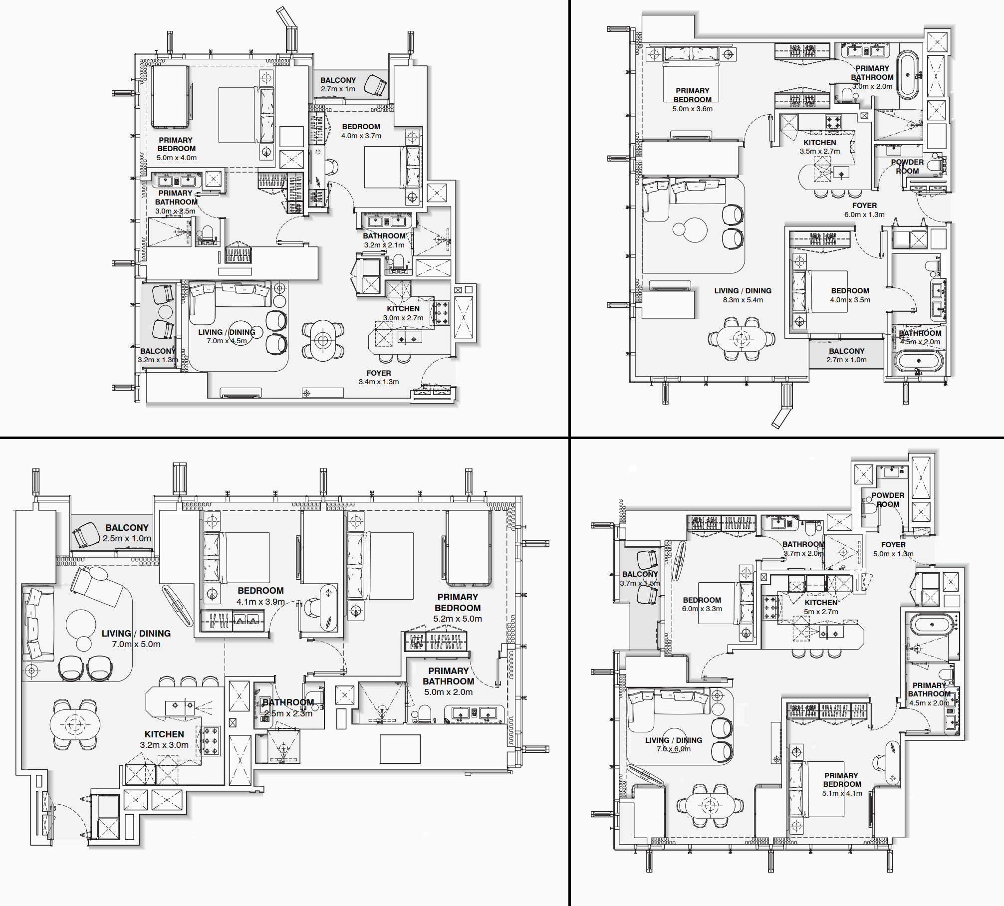 2-Bedroom Apartment Layouts | Burj Azizi | Panoramic Living with Iconic Views