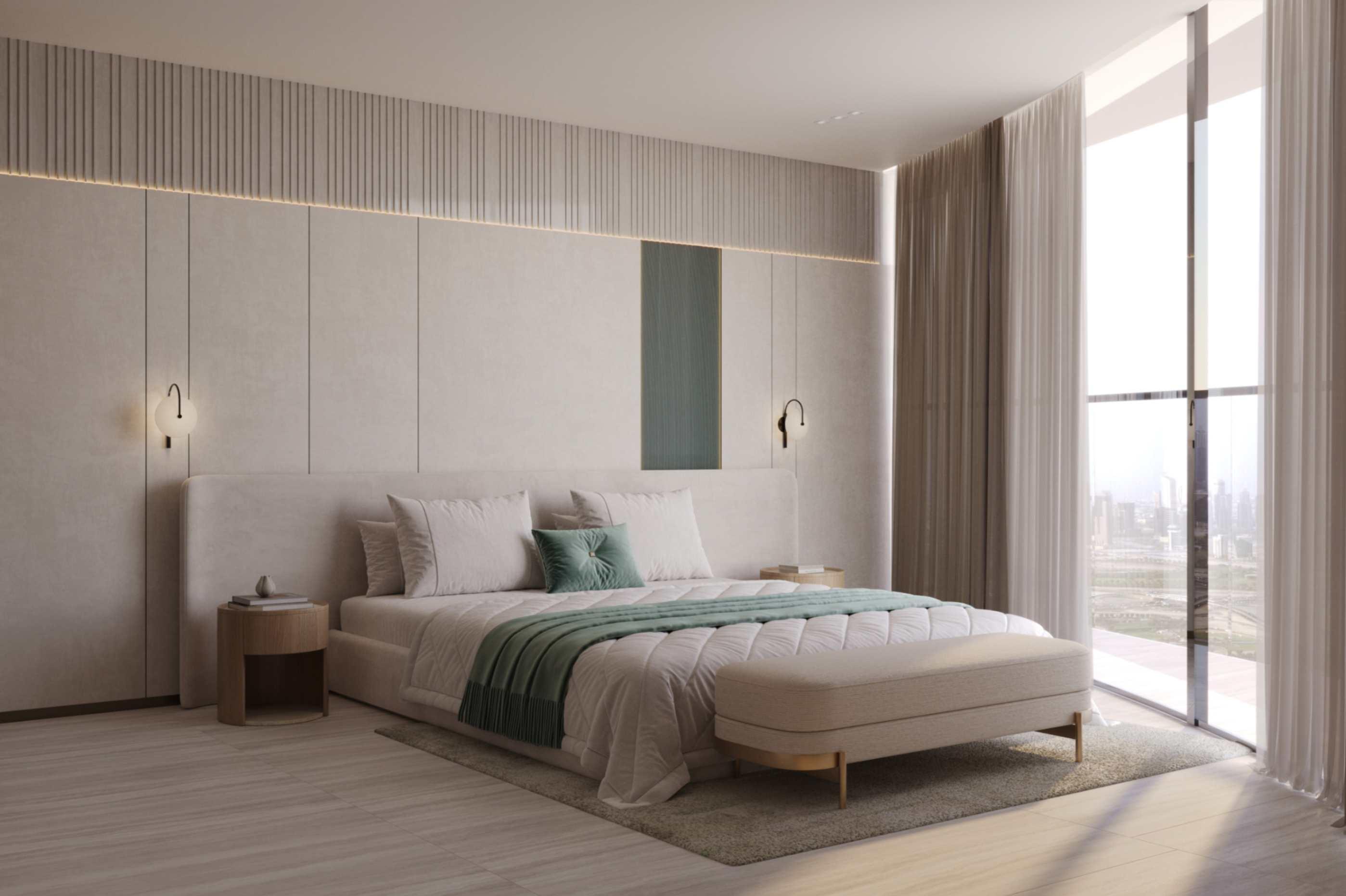 2 Bedroom Artificial Beach & Al Khail Road View on 13th Floor at Binghatti Aquarise | 1238.5 Sq.Ft. | Business Bay