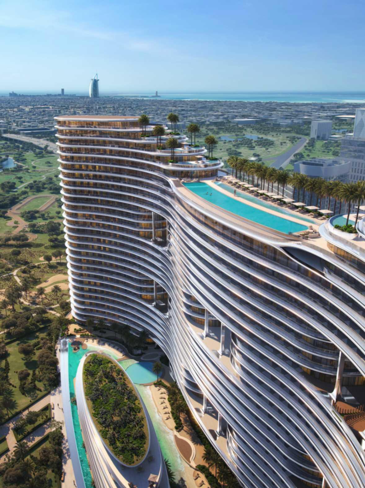 1 Bedroom Neighbor Plot & Sport Field View on 15th Floor at Binghatti Aquarise | 1021.18 Sq.Ft. | Business Bay