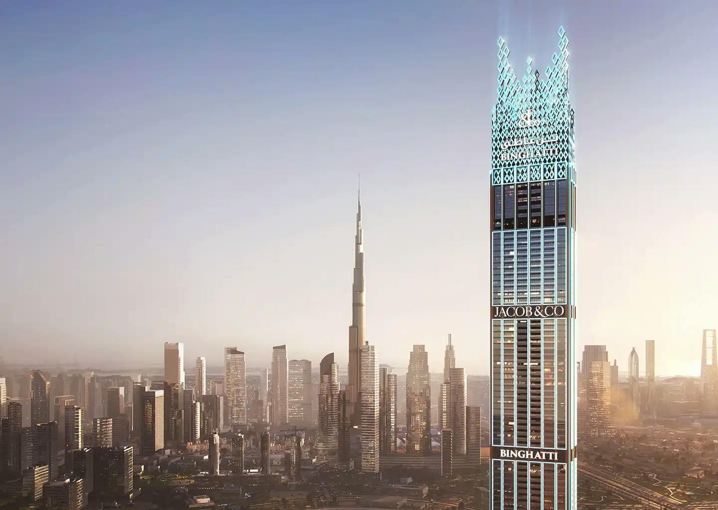 2 Bedroom | Emerald Villa | Infinity Pool, Skyline & Creek Harbour View at  Burj Binghatti Jacob & Co Residences | 19th Floor | 3,286.87 sq.ft | Business Bay