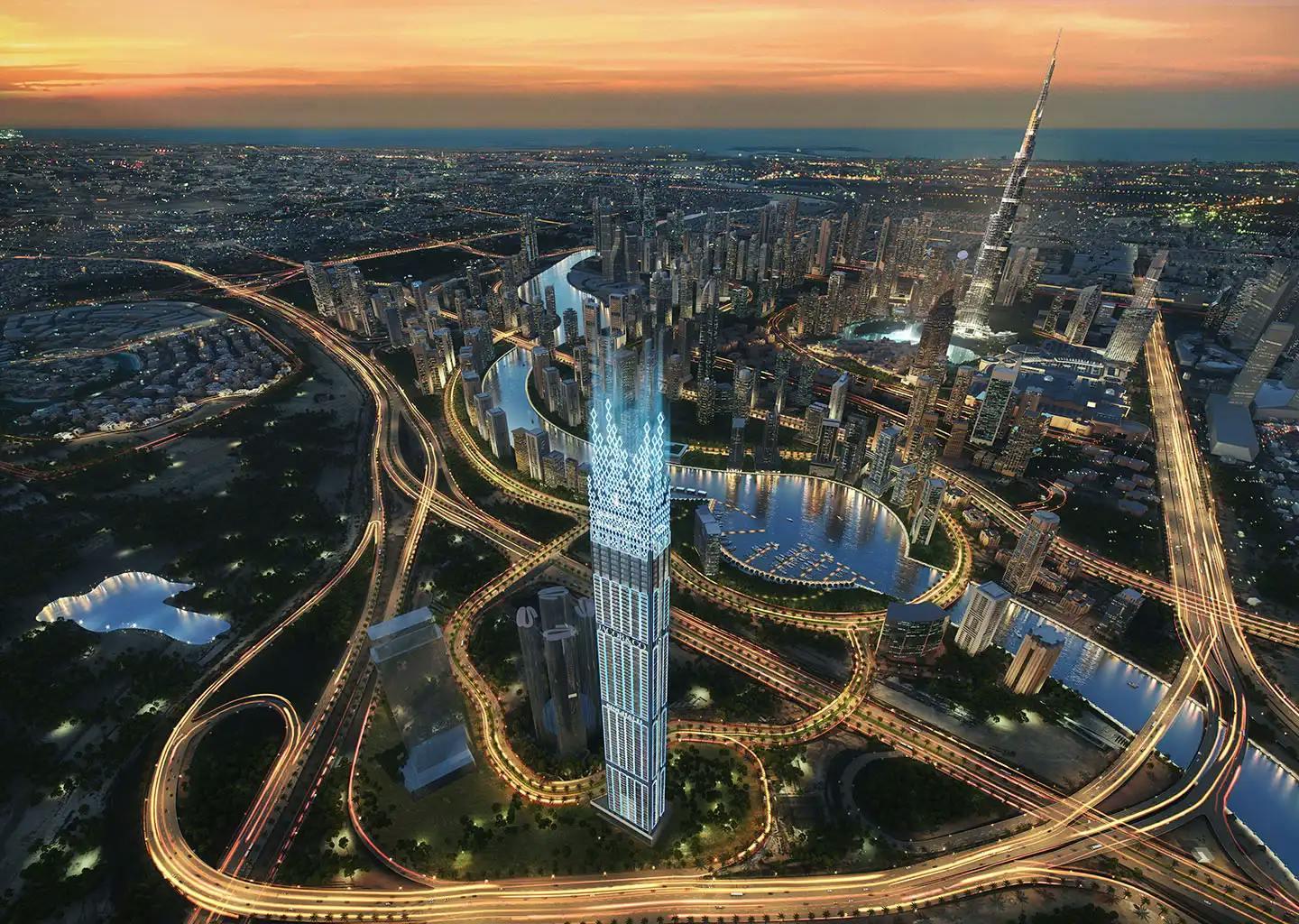 2 Bedroom | Emerald Villa | Infinity Pool, Skyline & Creek Harbour View at  Burj Binghatti Jacob & Co Residences | 19th Floor | 3,286.87 sq.ft | Business Bay