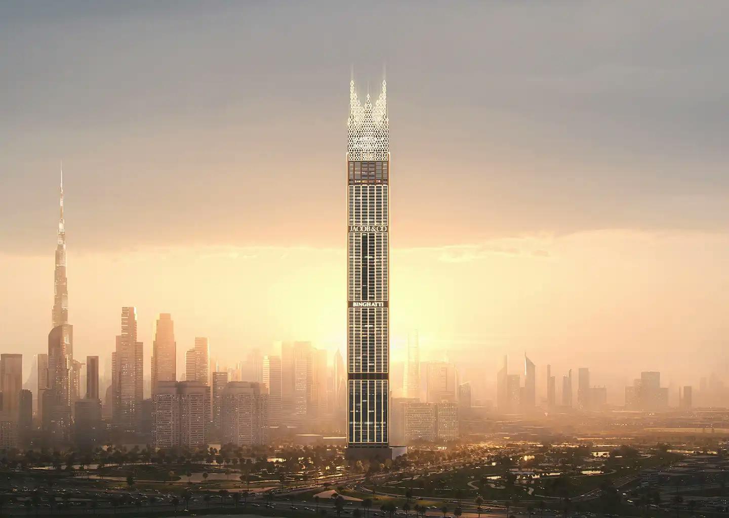 2 Bedroom | Emerald Villa | Infinity Pool, Skyline & Creek Harbour View at  Burj Binghatti Jacob & Co Residences | 19th Floor | 3,286.87 sq.ft | Business Bay