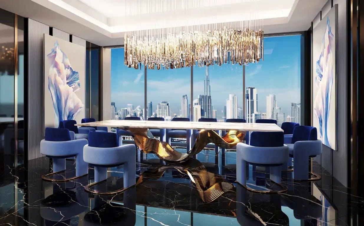 2 Bedroom | Emerald Villa | Infinity Pool, Skyline & Creek Harbour View at  Burj Binghatti Jacob & Co Residences | 19th Floor | 3,286.87 sq.ft | Business Bay