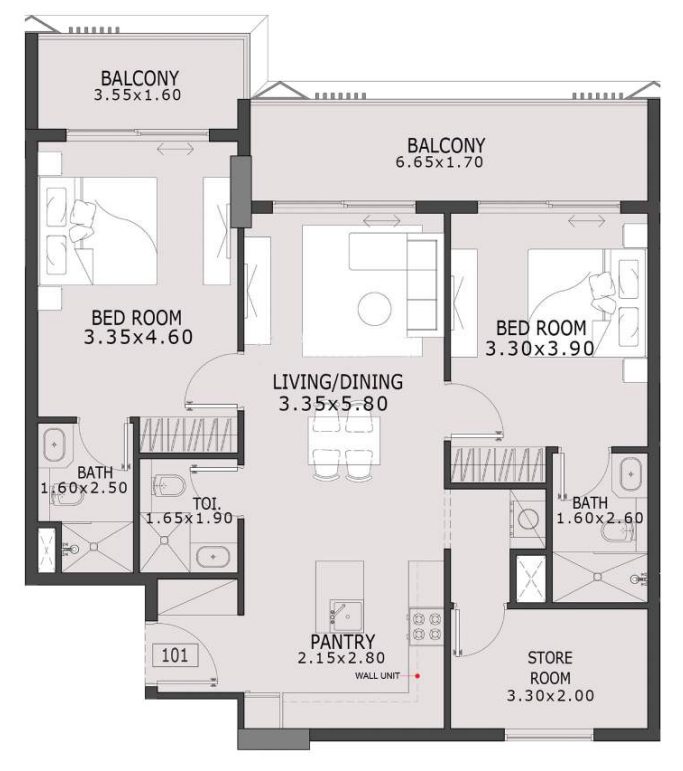 2 Bedroom + Store Apartment | Community View | Coventry 66 by GFS Developments