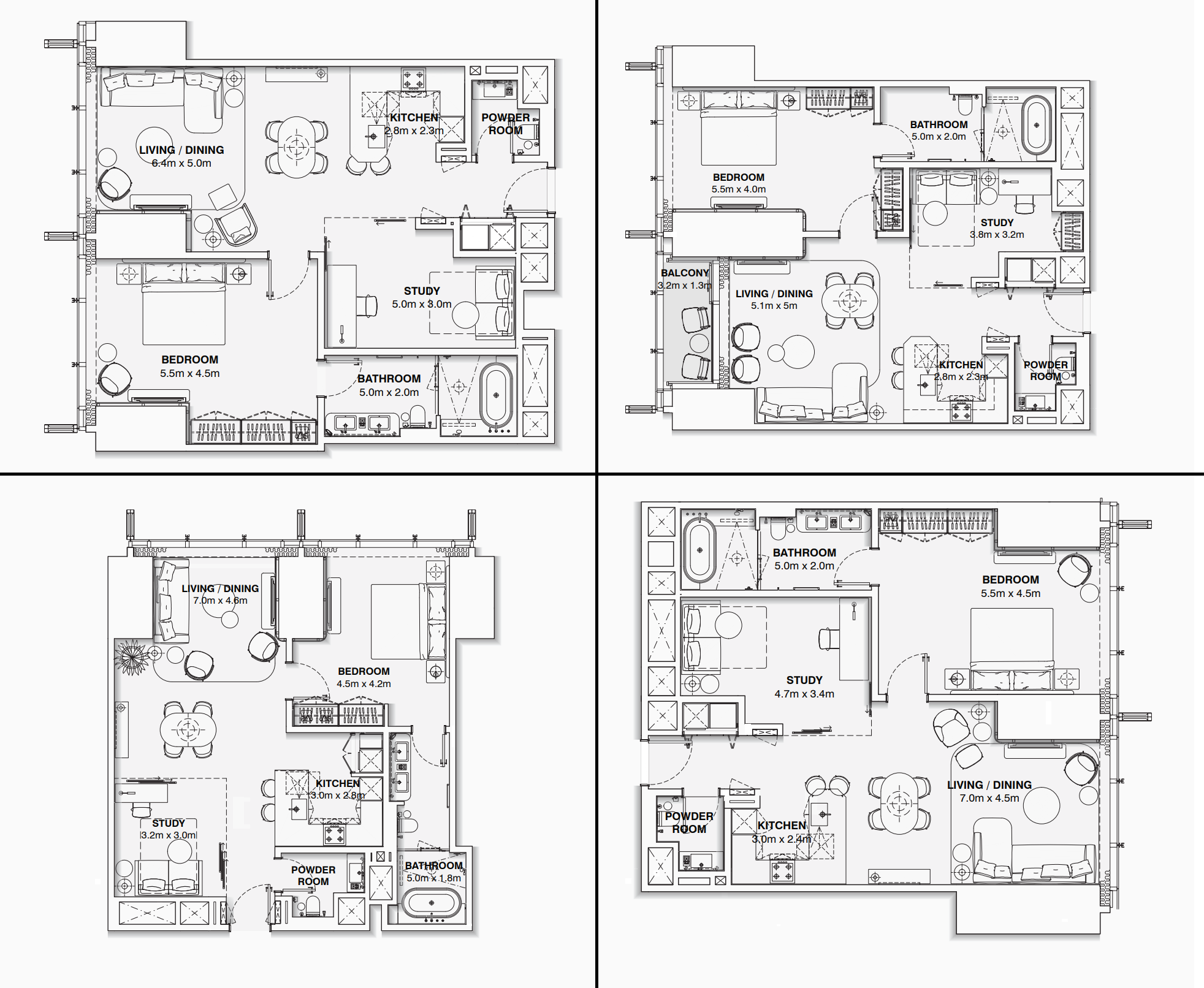 1-Bedroom + Study Apartment Layouts | Burj Azizi | Smart Luxury Living in the Sky